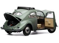 Volkswagen Beetle Saloon with open roof and full opening parts, pastel green