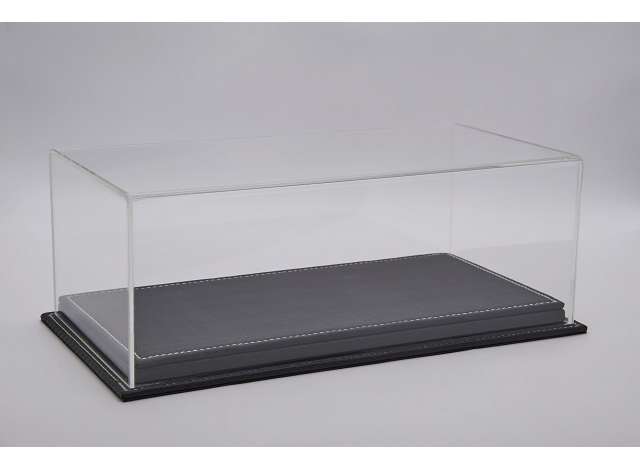 Vitrine / Display Case with CARBON Black Leather B