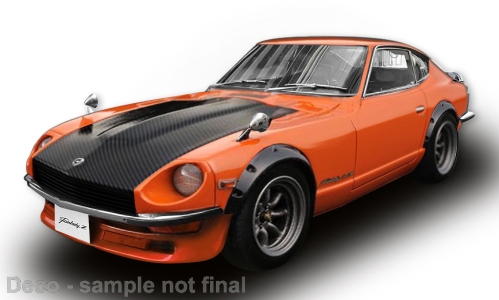 Datsun Fairlady Z (S30), orange/carbon, RHD, 1970