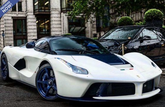 Ferrari LaFerrari 2012 Diecast Kan Worden Geopend - Basis Van Polyfoam Witte Vogelkooi - Carbonblauw