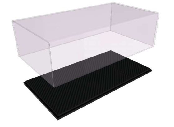 ATLANTIC 1/8 Display Case met carbonlook zwarte basis