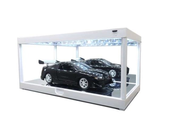 Led Show Case, white with mirror at the back wall