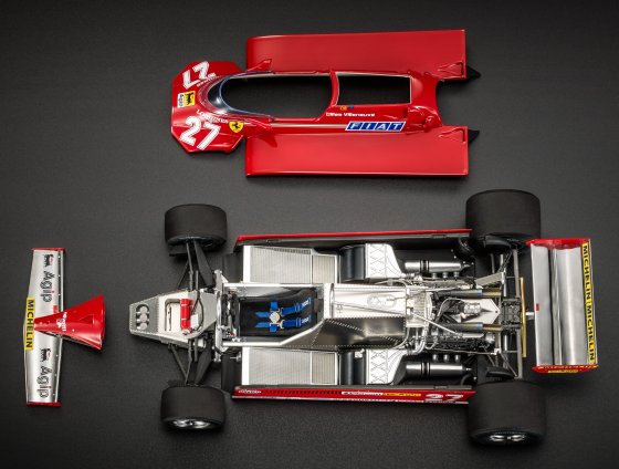 FERRARI - F1 126CK N 27 WINNER SPAIN GP 1981 GILLES VILLENEUVE -  WITH OPENINGS - ENGINE DETAIL