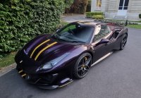 Ferrari 488 Pista Spider Open roof Viola Hong Kong - Yellow