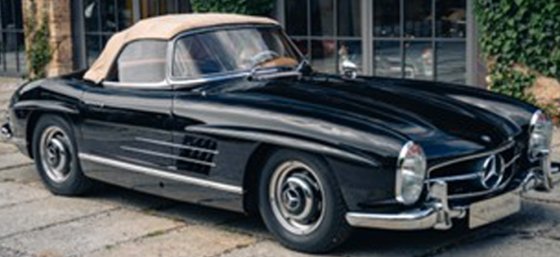 MERCEDES BENZ - 300SL ROADSTER SPIDER SOFT-TOP CLOSED (W198) 1954 - BLACK CREAM