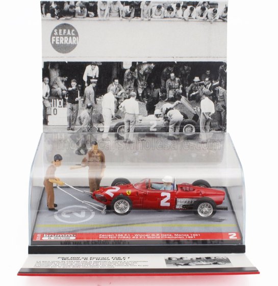 F1 DIORAMA 156 N 2 WORLD CHAMPION WINNER ITALY MONZA GP WITH FIGURES 1961 PHIL HILL
