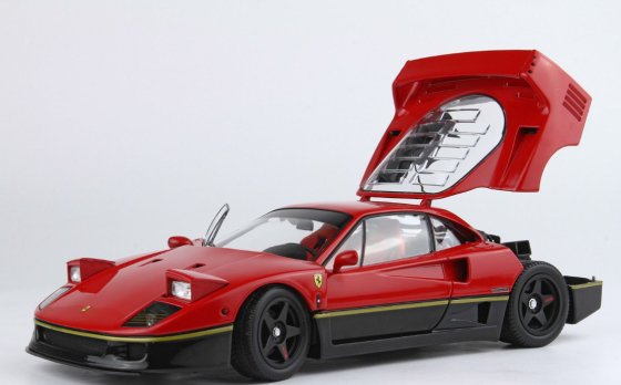 Ferrari F40 Rood-Zwart Gouden Streep BBR-Kyosho