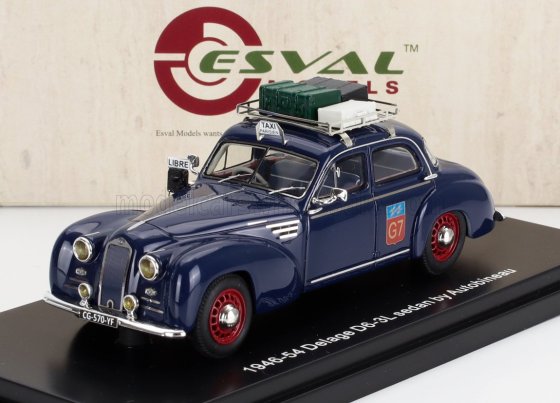 DELAGE - D6-3L BY AUTOBINEAU TAXI PARIS CLOSED ROOF WITH BAGGAGE 1954 - BLUE RED