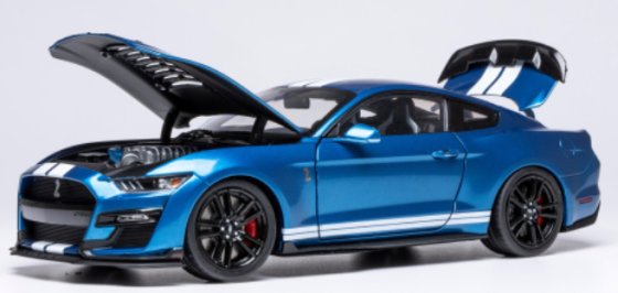 Ford Mustang Shelby GT 500, blauw/wit, 2022
