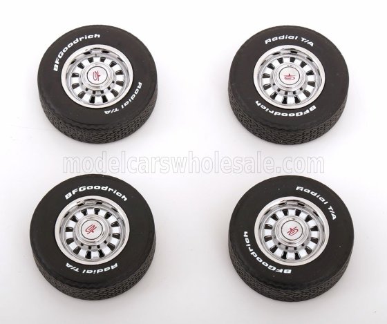 SET 4X WHEELS AND RIMS FOR FORD MUSTANG 1968 - BLACK CHROME