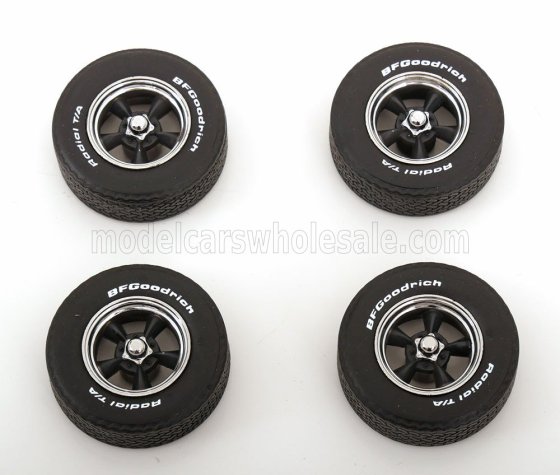 SET 4X WHEELS AND RIMS FOR FORD MUSTANG BILLIT 1968 - BLACK CHROME