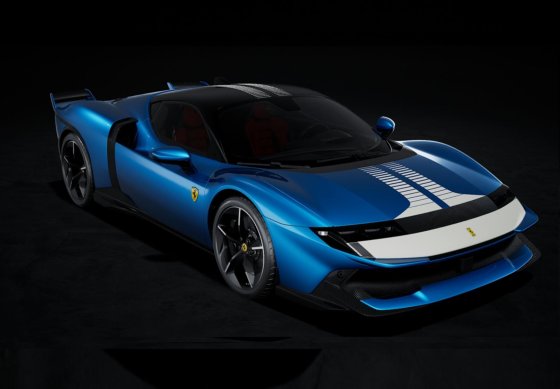 Ferrari 849 Testarossa Assetto Fiorano Blu Corsa e striscia bianca