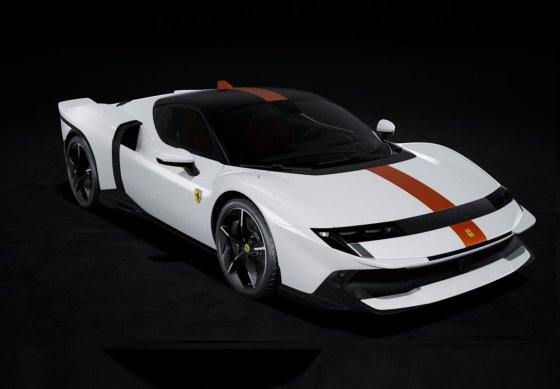 Ferrari 849 Testarossa Bianco Italia e striscia Giallo Ambra