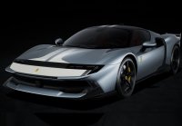 Ferrari 849 Testarossa Assetto Fiorano Grigio Titanio opaco e striscia bianca Press Version