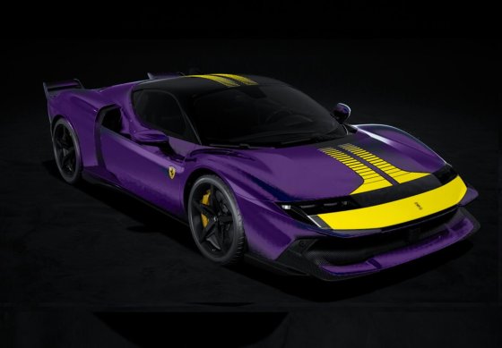 Ferrari 849 Testarossa Assetto Fiorano Viola Hong Kong e striscia gialla