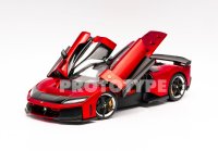 Ferrari F80 diecast apribile PROGETTO 2026 Rosso Supercar - cerchi carbonio e silver