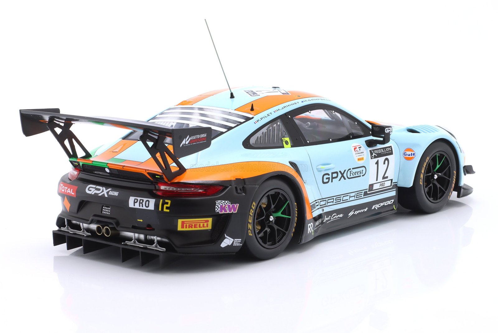 Acheter modèle réduit Porsche 911 GT3 R Team GPX Racing Gulf #12 24h Spa...