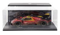 FERRARI - WITH SHOWCASE - 499P 3.0L TURBO V6 TEAM FERRARI AF CORSE N 50 WINNER 24h LE MANS (AFTER RACE VERSION) 2024 ANTONIO FUOCO - MIGUEL MOLINA - NICKLAS NIELSEN - RED