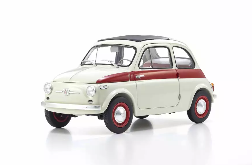 Fiat Nuova 500 Sport Light gray/Red line 1:18