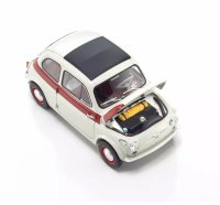 Fiat Nuova 500 Sport Light gray/Red line 1:18