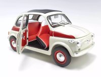 Fiat Nuova 500 Sport Light gray/Red line 1:18