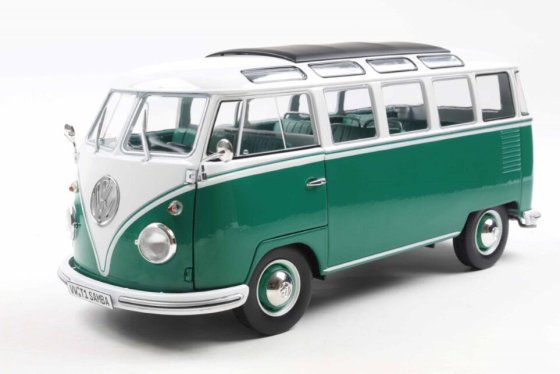 VOLKSWAGEN - T1 SAMBA MINIBUS 1962 - GREEN WHITE