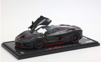 Ferrari LaFerrari Matt black with red stripes carbonio - vetrina inclusa