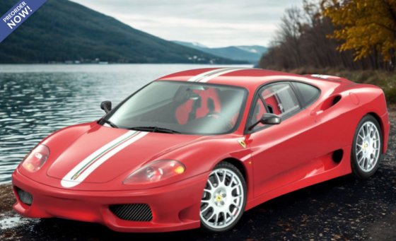 Ferrari 360 Challenge Stradale Rosso Corsa e bandiera italiana