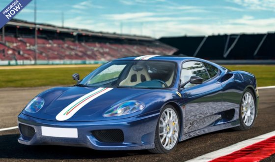 Ferrari 360 Challenge Stradale Blu Tour de France con bandiera italiana