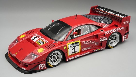 FERRARI - F40 LM 3.5L TURBO V8 N 1 WINNER 6h VALLELUNGA GOLD CUP 1996 DOMENICO MIMMO SCHIATTARELLA - LUCIANO DELLA NOCE - OPEN REAR TRUNCK AND ENGINE PART - CLOSE WITH MAGNETIC SYSTEM