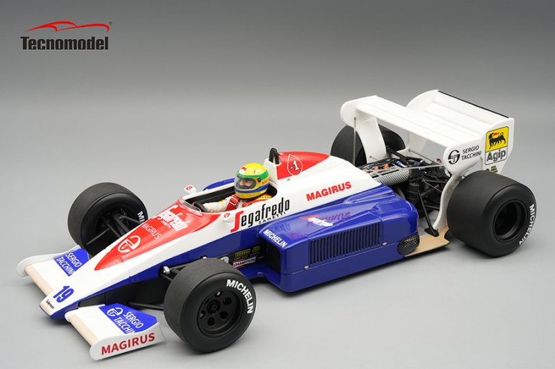TOLEMAN - F1 TG184 HART TURBO N 19 3rd BRITISH GP (with pilot figure) 1984 AYRTON SENNA