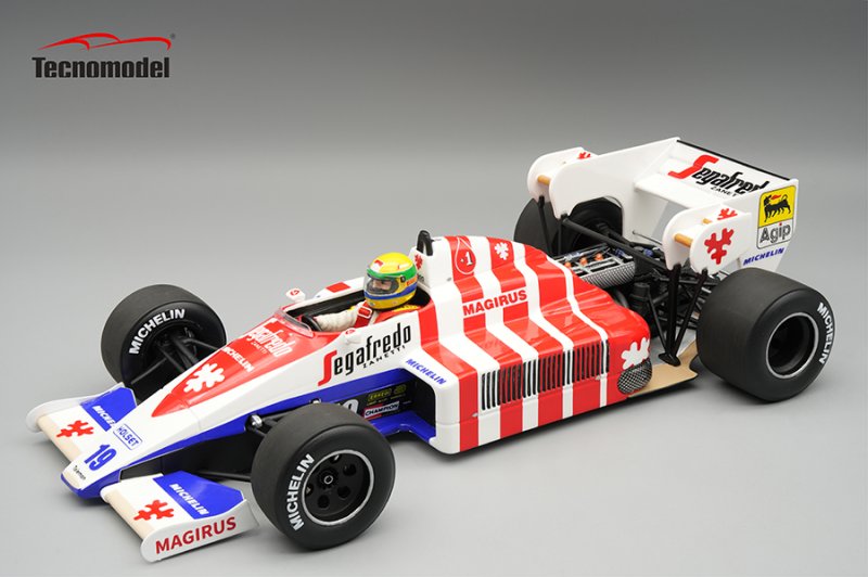 TOLEMAN - F1 TG184 HART TURBO N 19 3rd PORTUGAL GP (with pilot figure) 1984 AYRTON SENNA