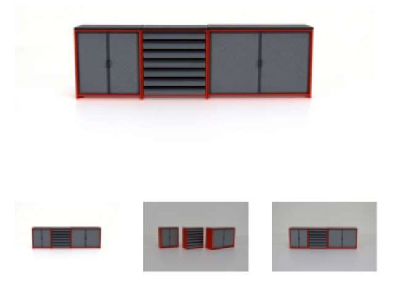 Tool Storage Cabinets Set of 3