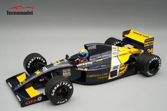 MINARDI - F1 M191 FORD N 24 AUSTRALIAN GP RAIN TIRES (with pilot figure) 1991 ROBERTO MORENO