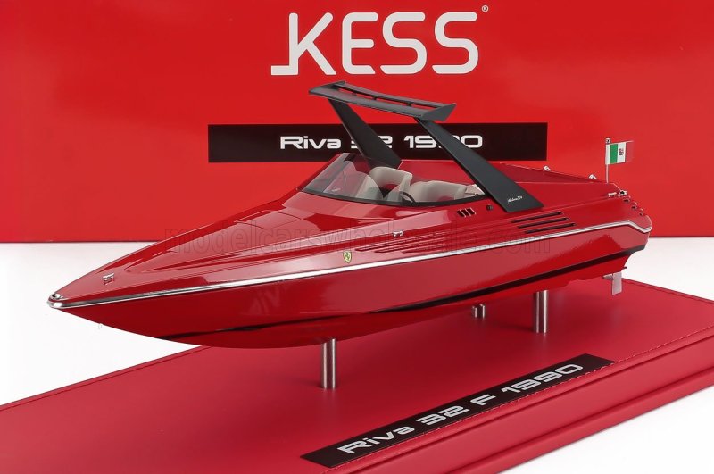 RIVA - MOTORBOOT 32 FERRARI 1990 2x ENGINE V8 - 780CV - (24cm) - WITH SHOWCASE - RED