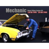 Mechanic - Doug Filling Engine Oil