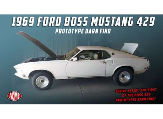 Ford Mustang Boss 429, KK1201 Prototype  1969 *Unrestored Barn Find Edition*, white