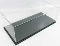 VITRINE DISPLAY BOX - MOLHOUSE BASIS IN GROEN LEER - LEATHER BASE GREEN - Lengte LENGTH cm 51 X Breedte WIDTH cm 24 X Hoogte HEIGHT cm 19 (binnenhoogte 15,3 cm) - PLASTIC DISPLAY