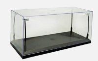 Vitrine met 4 led lichten , zwarte basis