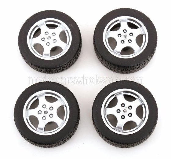 SET 4X WHEELS AND CUP RIMS FOR PORSCHE 911 964 RS COUPE 1992 - BLACK CHROME