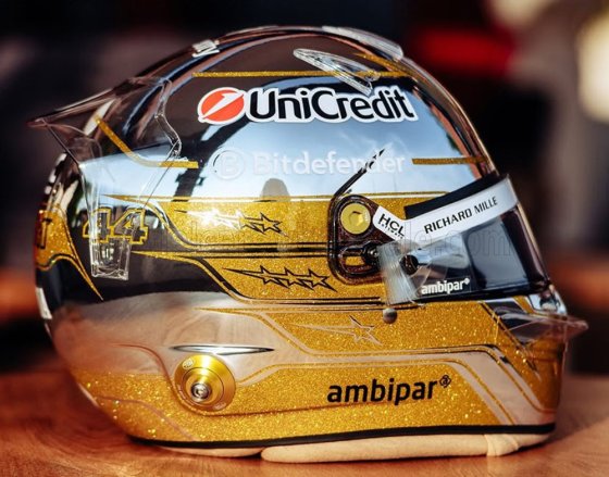 Modèle réduit du casque Ferrari de Lewis Hamilton GP Abu Dhabi 2025 1/5 Looksmart