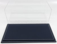 VITRINE DISPLAY BOX -  LEATHER BASE BLUE - Longueur cm 32,5 X Largeur cm 16,5 X Hauteur cm 12,5 (hauteur interne 11,5 cm)