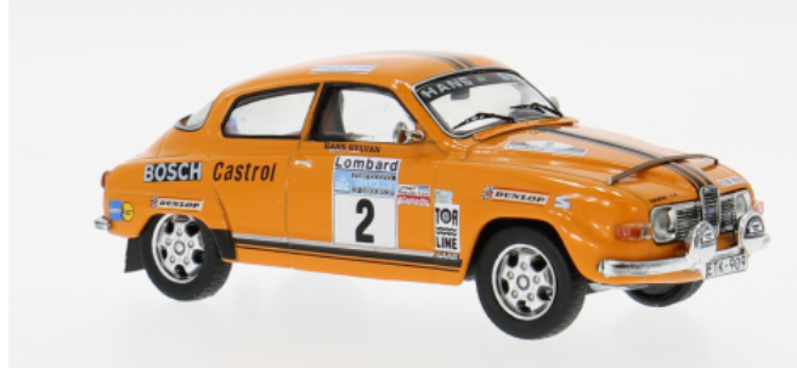 Modèle réduit Saab 96 V4, Rac Rally, 1974, #2, S.blomqvist/h.sylvan 1/43