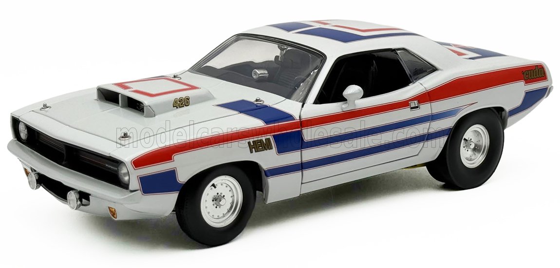 PLYMOUTH - HEMI CUDA COUPE 1970 - WHITE RED BLUE