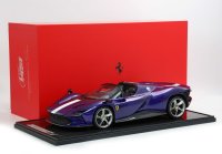 Ferrari Daytona SP3 Serie Icona Tetto aperto Viola Dino e striscia bianca