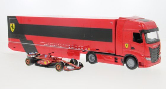 Iveco S-Way 570 avec Ferrari SF-24 #16 Leclerc 1:43 de Bburago
