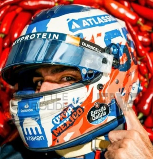 Modèle réduit du casque de Carlos Sainz GP Mexique 2025 1/5 Spark
