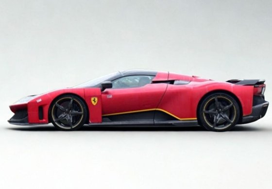 Ferrari F80 Rosso Magma Matt con dettagli giallo