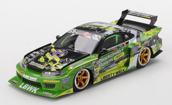 NISSAN - SILVIA (S15) LB SUPER SILHOUETTE N 555 V2 FORMULA DRIFT JAPAN 2024 - GREEN BLACK