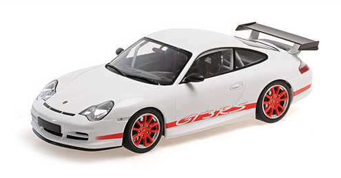 PORSCHE 911 GT3 RS 2002 WHITE W/RED STRIPES